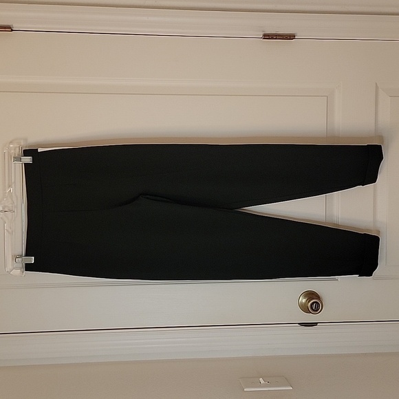 Miss Selfridge Size 4, Black Trousers w/Burnt Orange and White Stripes Down Legs - Picture 10 of 11